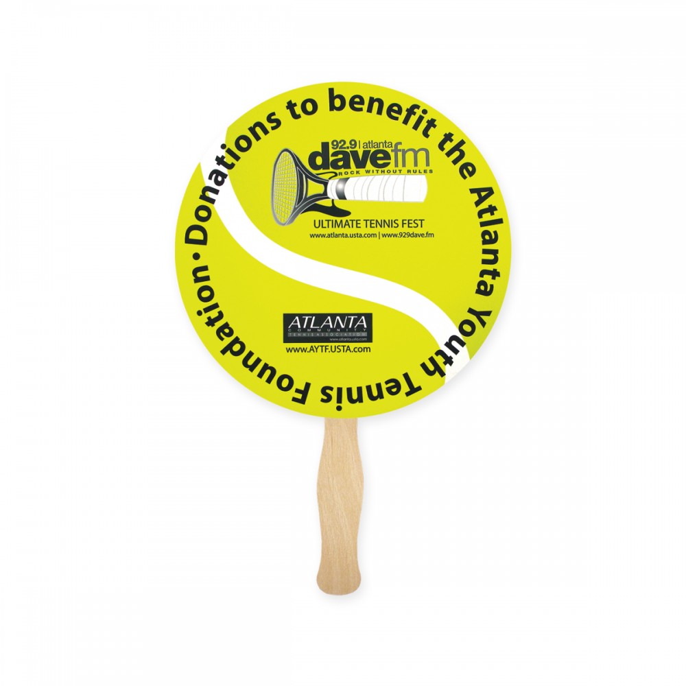 Round Shape Full Color Digital Single Sided Paper Hand Fan with Logo