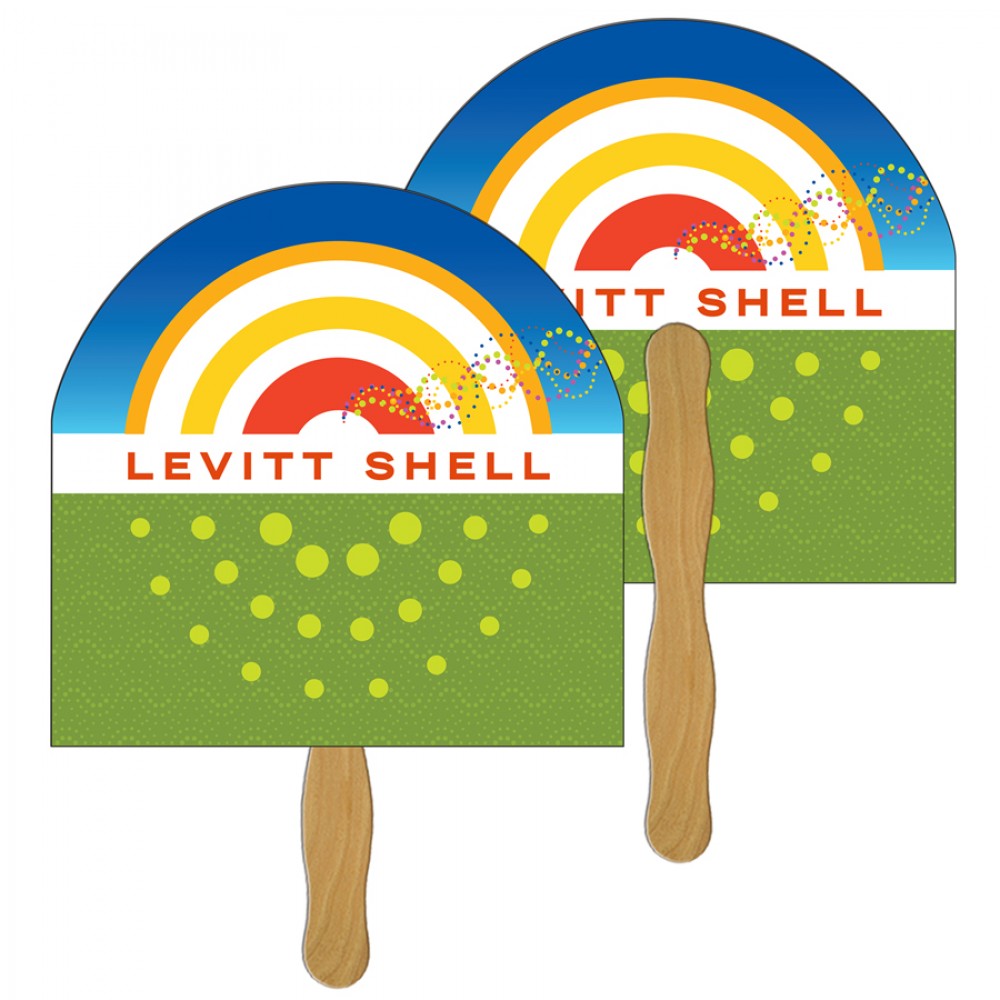 Half Moon Fast Hand Fan (2 Sides) 1 Day Logo Branded Half Moon Fast Hand Fan (2 Sides) 1 Day Logo Branded