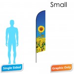 9' Angle Flag - Single Sided (Print Only) with Logo