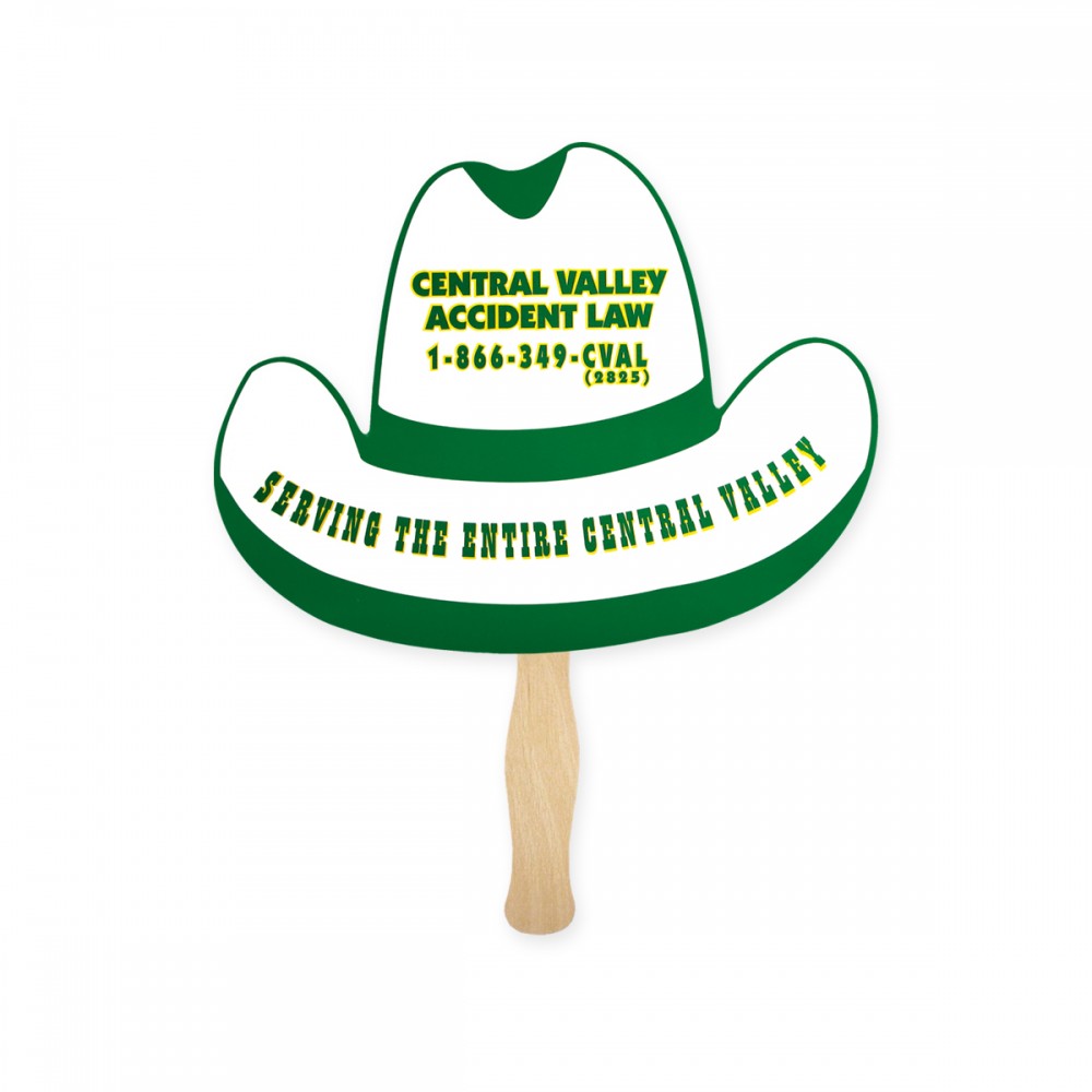Lightweight Cowboy Hat Shape Hand Fan with Logo