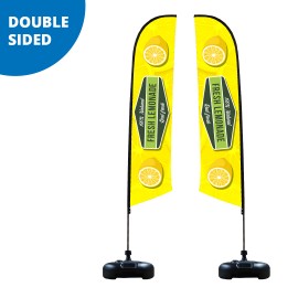 Angle Flag 13' Premium Double-Sided With Water Base & Carry Bag (Large) with Logo  Angle Flag 13