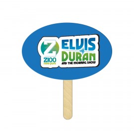 Logo Branded Oval Mini Hand Fans Full Color (2 Sides)