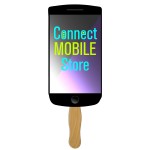 Cell Phone Sandwiched Hand Fan Full Color Logo Branded