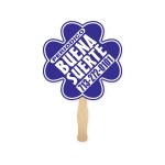 Clover Shamrock Shape Full Color Two Sided Single Paper Hand Fan with Logo