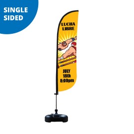 Personalized Feather Flag 9' Premium Single-Sided With Water Base & Carry Bag (Small)