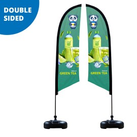 Personalized Angle Flag 9' Premium Double-Sided With Water Base & Carry Bag (Small)