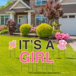 It's A Girl Yard Letters with Logo