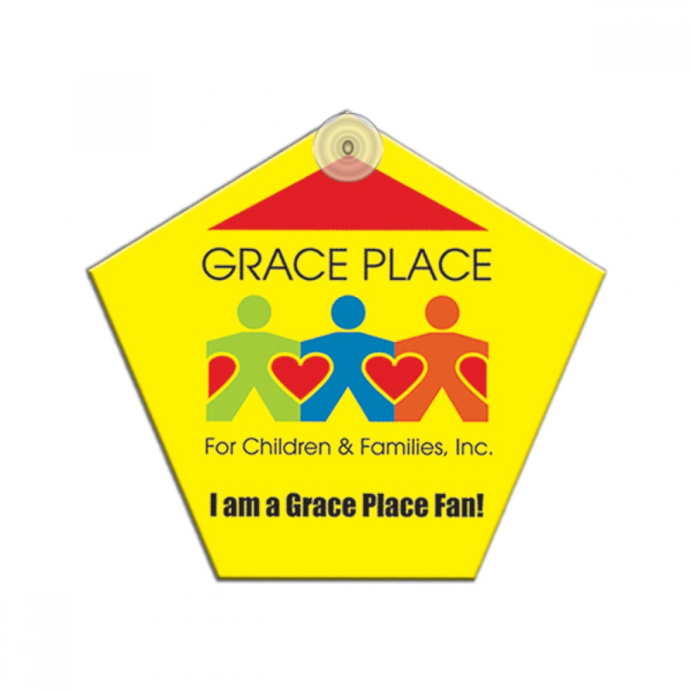 Church/Pentagon Paper Window Sign (Approximately 8"x8") Custom Printed