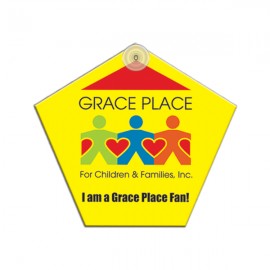 Church/Pentagon Paper Window Sign (Approximately 8"x8") Custom Printed