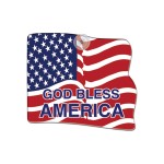 Custom Printed Wavy American Flag Paper Window Sign (Approximately 8"x8")