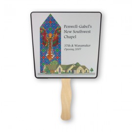 Custom Tapered Shape Full Color Single Sided Paper Hand Fan  Custom Tapered Shape Full Color Single Sided Paper Hand Fan