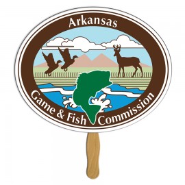 10" Oval Hand Fan with Logo  10" Oval Hand Fan with Logo
