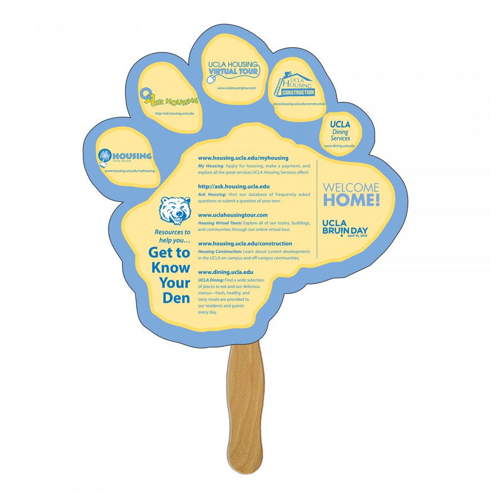 Custom Printed Paw Fast Hand Fan (1 Side) 1 Day Custom Printed Paw Fast Hand Fan (1 Side) 1 Day