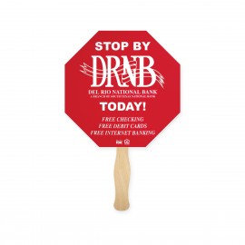 Custom Stop Sign Shape Full Color Two Sided Single Paper Hand Fan  Custom Stop Sign Shape Full Color Two Sided Single Paper Hand Fan