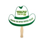 Personalized Cowboy Hat Shape Full Color Two Sided Single Paper Hand Fan