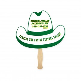 Personalized Cowboy Hat Shape Full Color Two Sided Single Paper Hand Fan  Personalized Cowboy Hat Shape Full Color Two Sided Single Paper Hand Fan