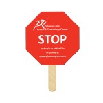 Stop Sign Mini Hand Fans Full Color (1 Side) with Logo