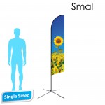 9' Angle Flag - Single Sided w/Chrome X-Base (Small) with Logo