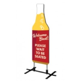 Contour Single-Sided Outdoor Sign Bottle w/Plate Base with Logo