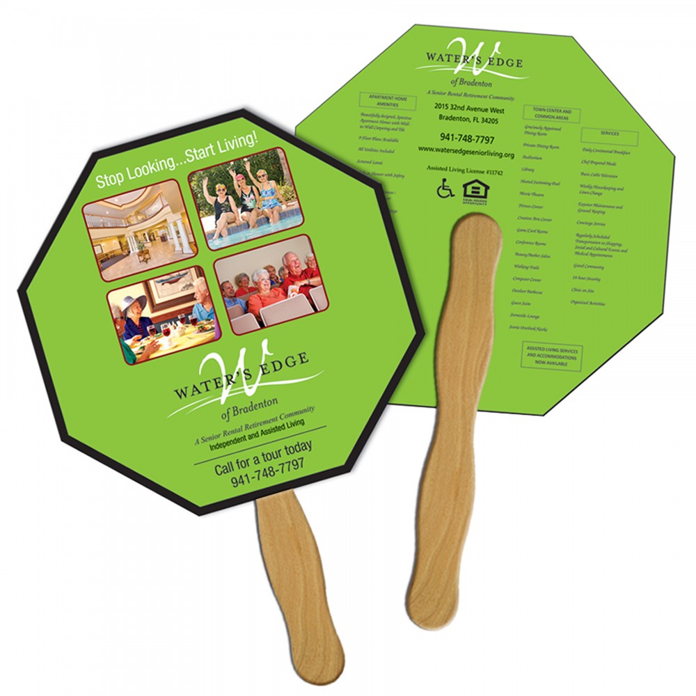 Stop Sign Fast Hand Fan (2 Sides) 1 Day Custom Printed Stop Sign Fast Hand Fan (2 Sides) 1 Day Custom Printed
