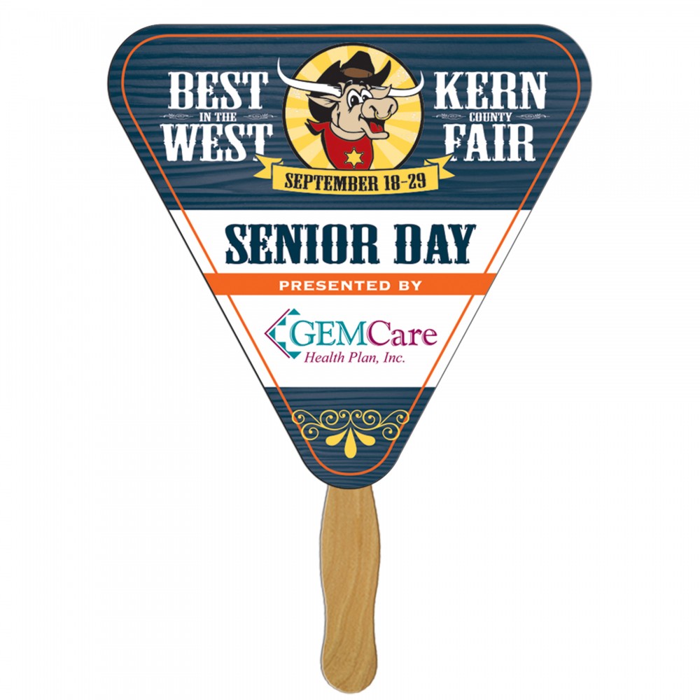 Triangle Fast Hand Fan (1 Side) 1 Day Custom Printed Triangle Fast Hand Fan (1 Side) 1 Day Custom Printed