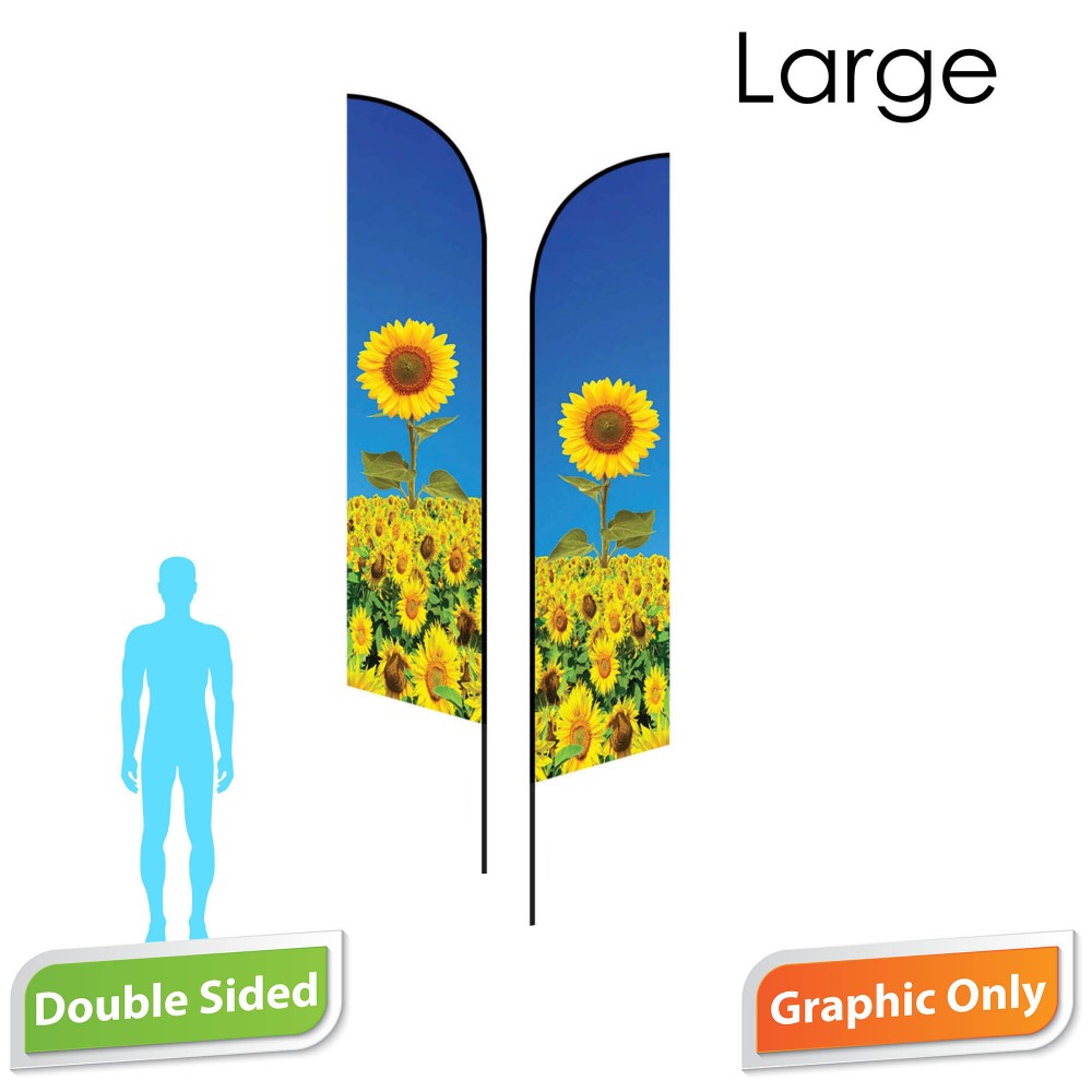 Customized 13' Angle Flag - Double Sided (Print Only)