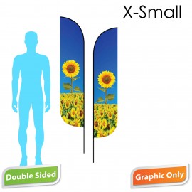 Custom 7' Feather Flag - Double Sided Print Only - X-Small