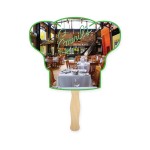 Lightweight Full Color Two Sided Single Paper Chef Hat Shape Hand Fan with Logo