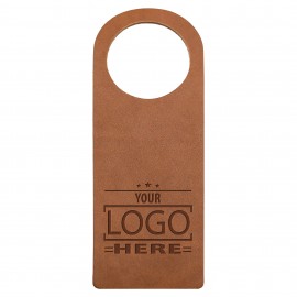 Logo Branded Genuine Leather Door Hanger w/Square Top