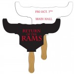 Logo Branded Longhorn Bull Sandwiched Hand Fan Full Color