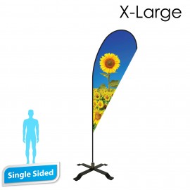 Customized 16' Teardrop Flag - Single Sided w/Black X Base (X-Large)  Customized 16