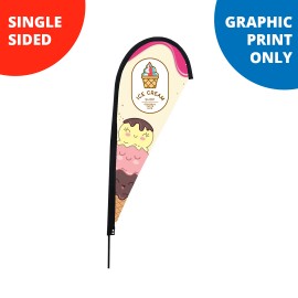 Promotional 12' Teardrop Flag - Single Sided (Print Only)  Promotional 12