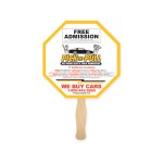 Stop Sign Shape Full Color Single Sided Paper Hand Fan with Logo