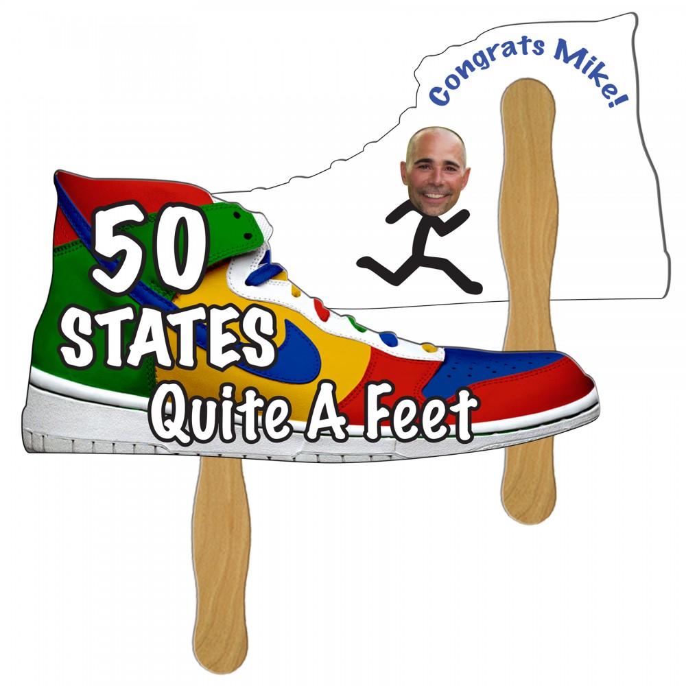 Logo Branded Shoe Fast Hand Fan (2 Sides) 1 Day Logo Branded Shoe Fast Hand Fan (2 Sides) 1 Day