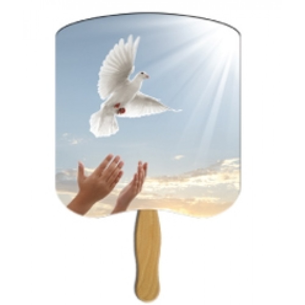 Logo Branded Dove Hand Fan Stock Graphic Logo Branded Dove Hand Fan Stock Graphic