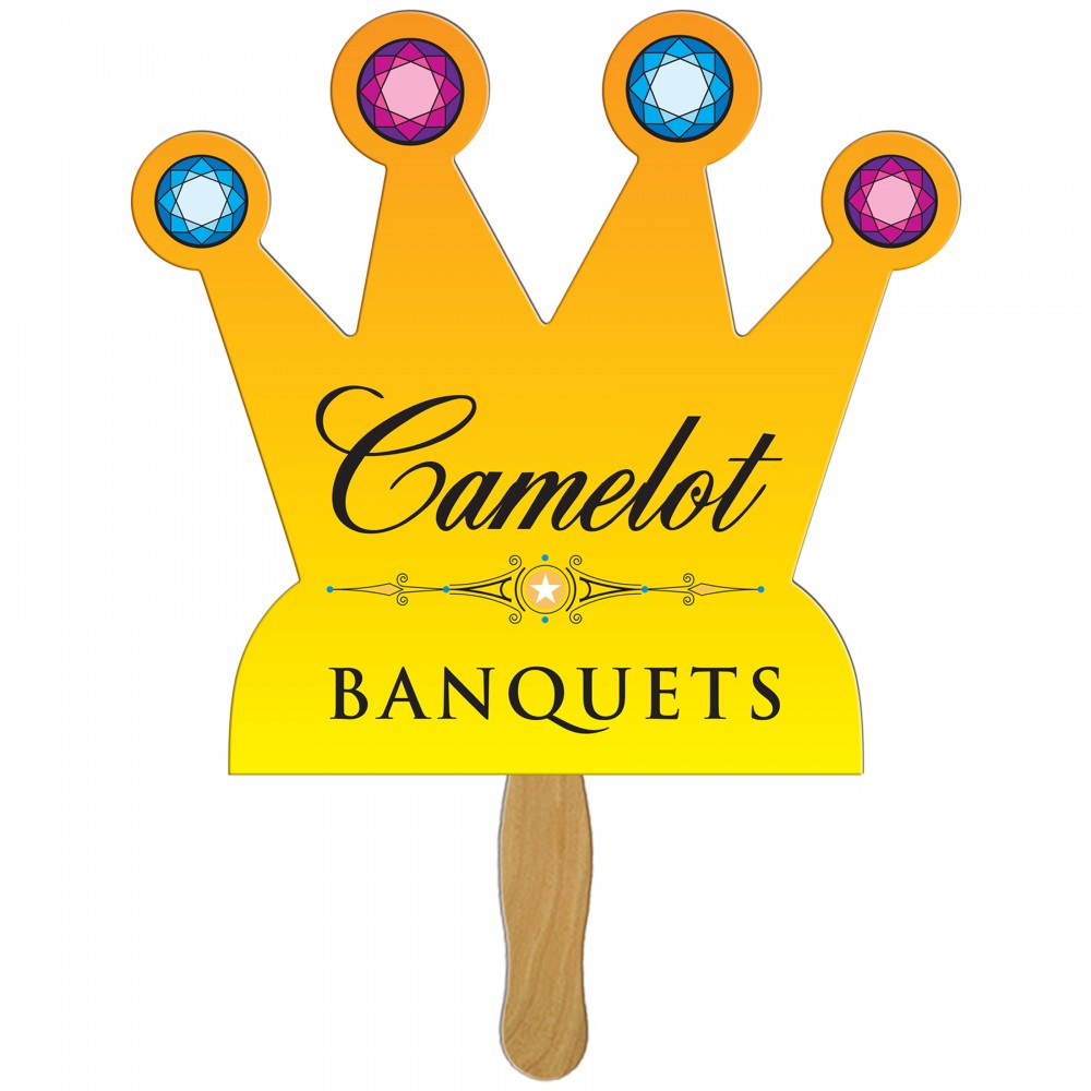 Custom Printed Crown Fast Hand Fan (1 Side) 1 Day Custom Printed Crown Fast Hand Fan (1 Side) 1 Day