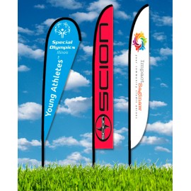 Custom Zoom 6 Feather Flag w/ Stand - 19.7ft Double Sided Graphic  Custom Zoom 6 Feather Flag w/ Stand - 19.7ft Double Sided Graphic