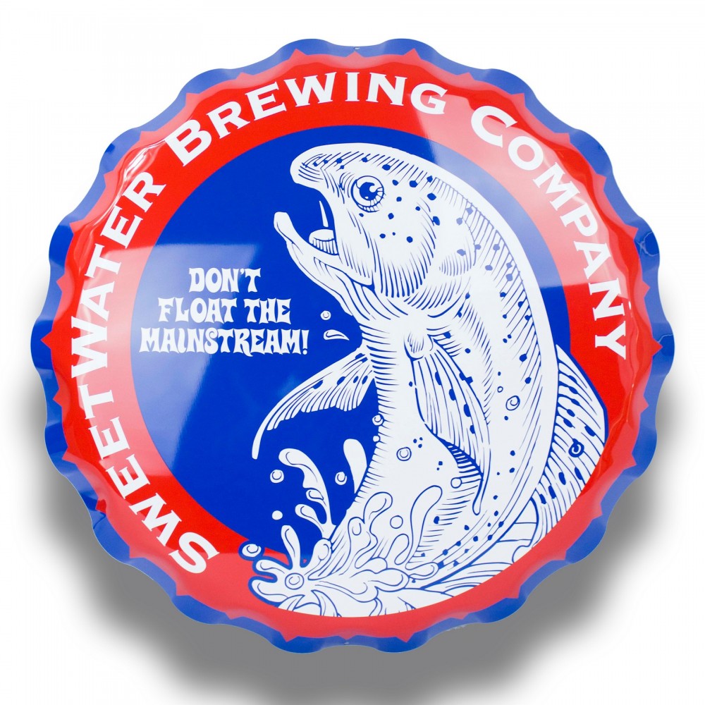 Custom Imprinted Large Bottle Cap Sign (metal) 21" diameter Custom Imprinted Large Bottle Cap Sign (metal) 21" diameter