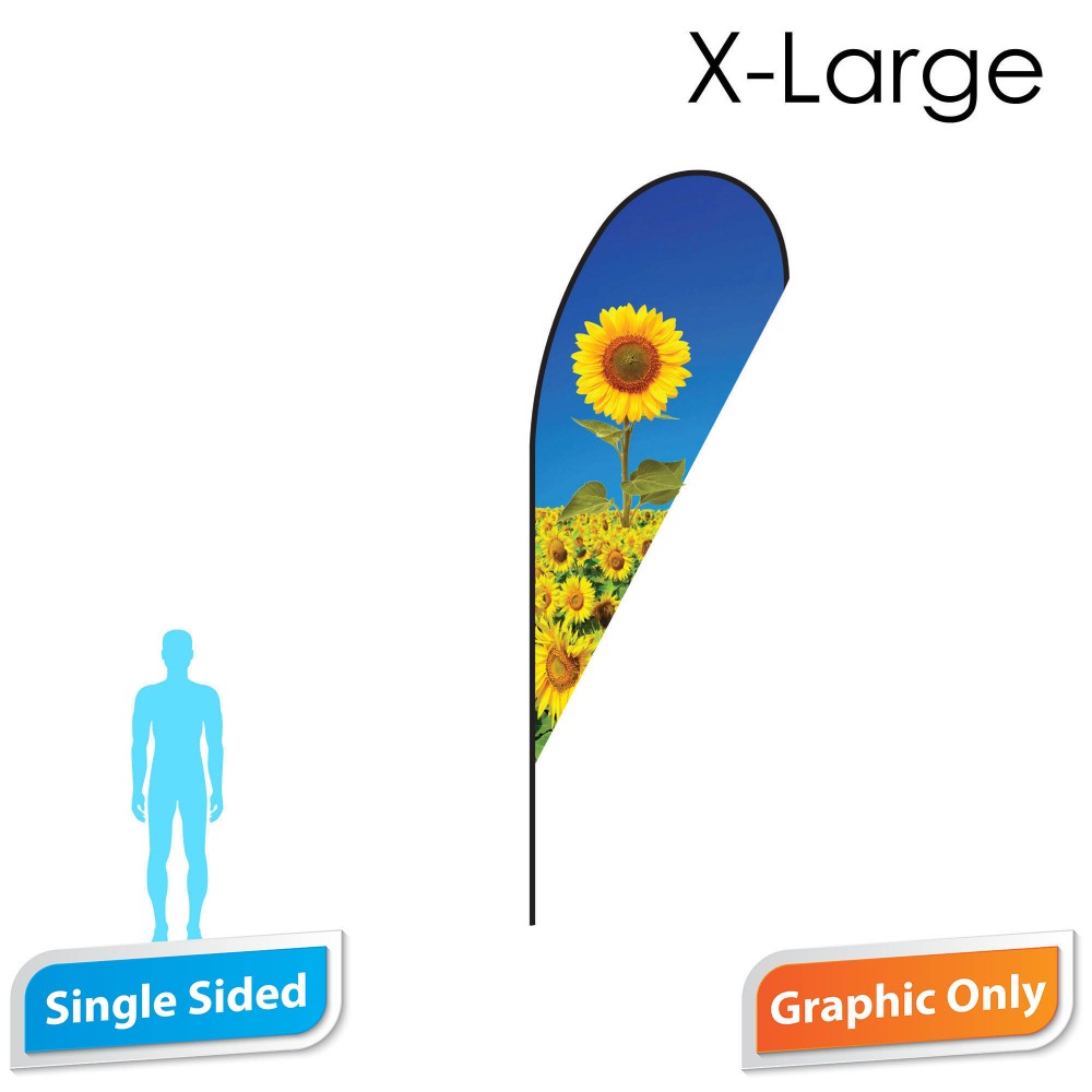 16 Ft. Teardrop Flag - Single Sided (Print Only) with Logo