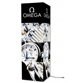 8' Square Tower LED Light Fabric Banner Custom Printed