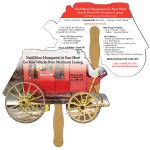 Stage Coach Fast Hand Fan (2 Sides) 1 Day Custom Imprinted