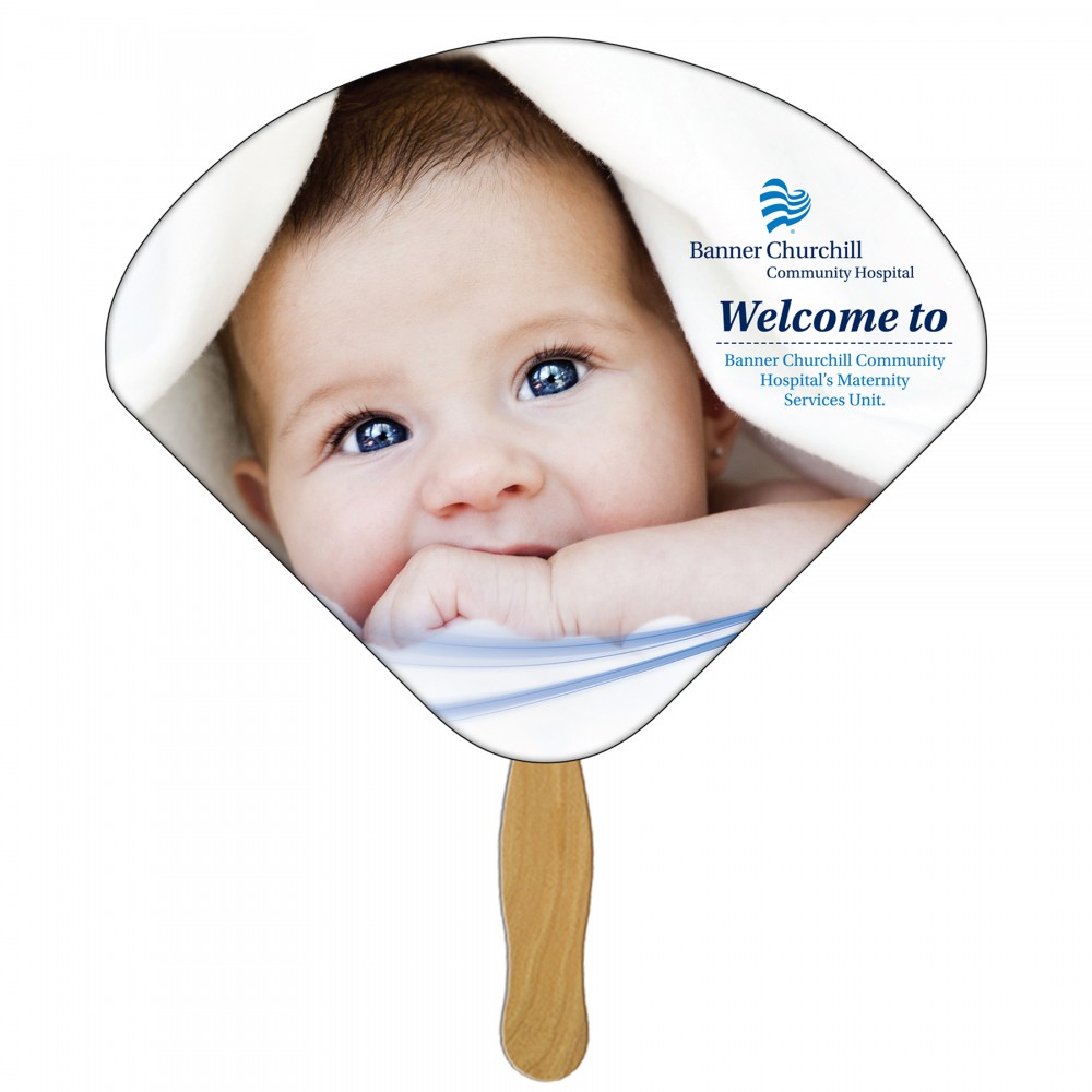 Logo Branded Seashell Fast Hand Fan (1 Side) 1 Day Logo Branded Seashell Fast Hand Fan (1 Side) 1 Day
