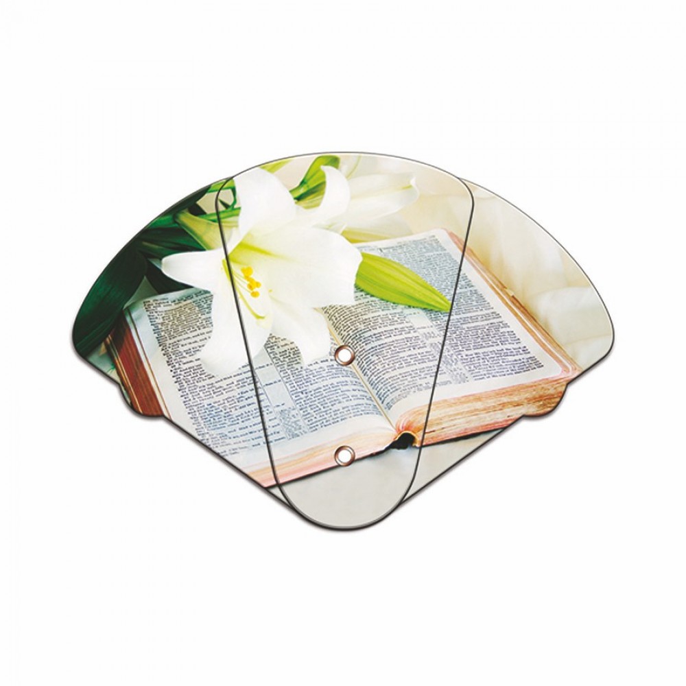 Bible Inspirational Expandable Hand Fan Full Color Stock Graphic with Logo