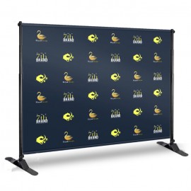 8ft Step & Repeat Backdrop - Wrinkle Free Fabric with Logo  8ft Step & Repeat Backdrop - Wrinkle Free Fabric with Logo