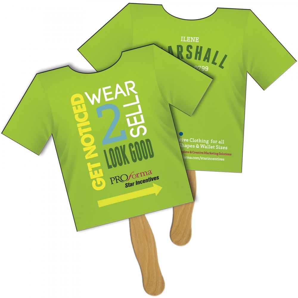 T-Shirt Sandwiched Hand Fan Logo Branded T-Shirt Sandwiched Hand Fan Logo Branded