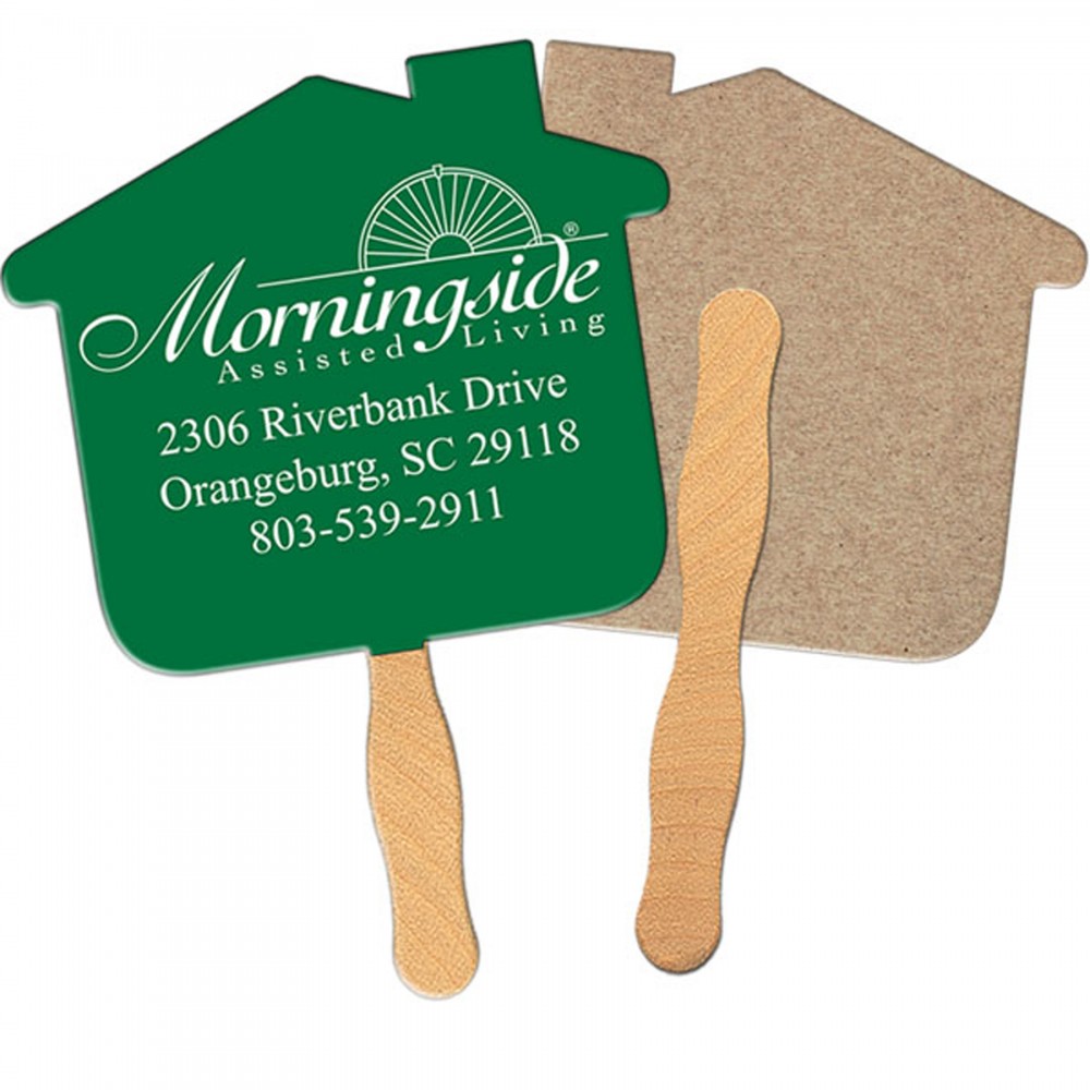 Custom Imprinted House Recycled Hand Fan Custom Imprinted House Recycled Hand Fan