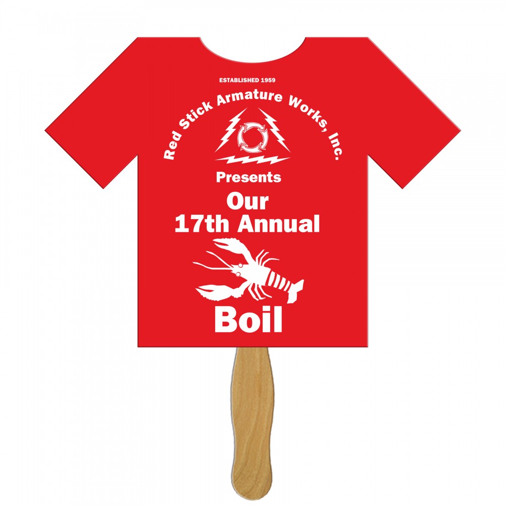 Logo Branded T-Shirt Fast Hand Fan (1 Side) 1 Day Logo Branded T-Shirt Fast Hand Fan (1 Side) 1 Day