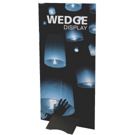Wedge Metal Sign Support for Rigid Graphics with Logo