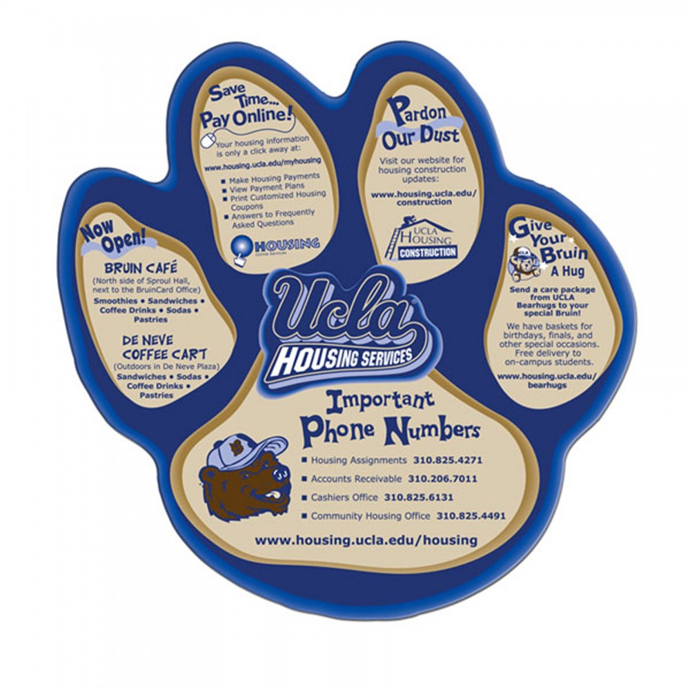Promotional Paw Print Hand Fan Without Stick