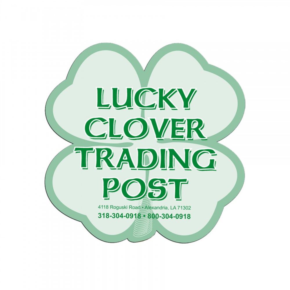 4 Leaf Clover Paper Window Sign (Approximately 8"x8") Logo Branded